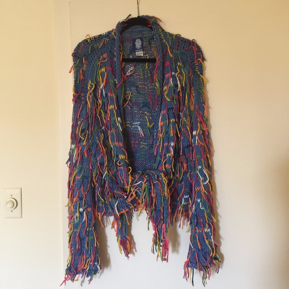 Cotton Rainbow Colorful Knitted Cardigan